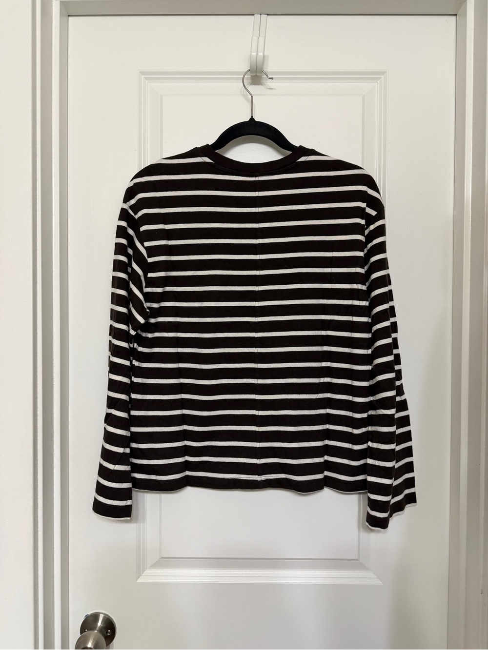 H&M Divided Striped Crewneck Tee — Brown & White